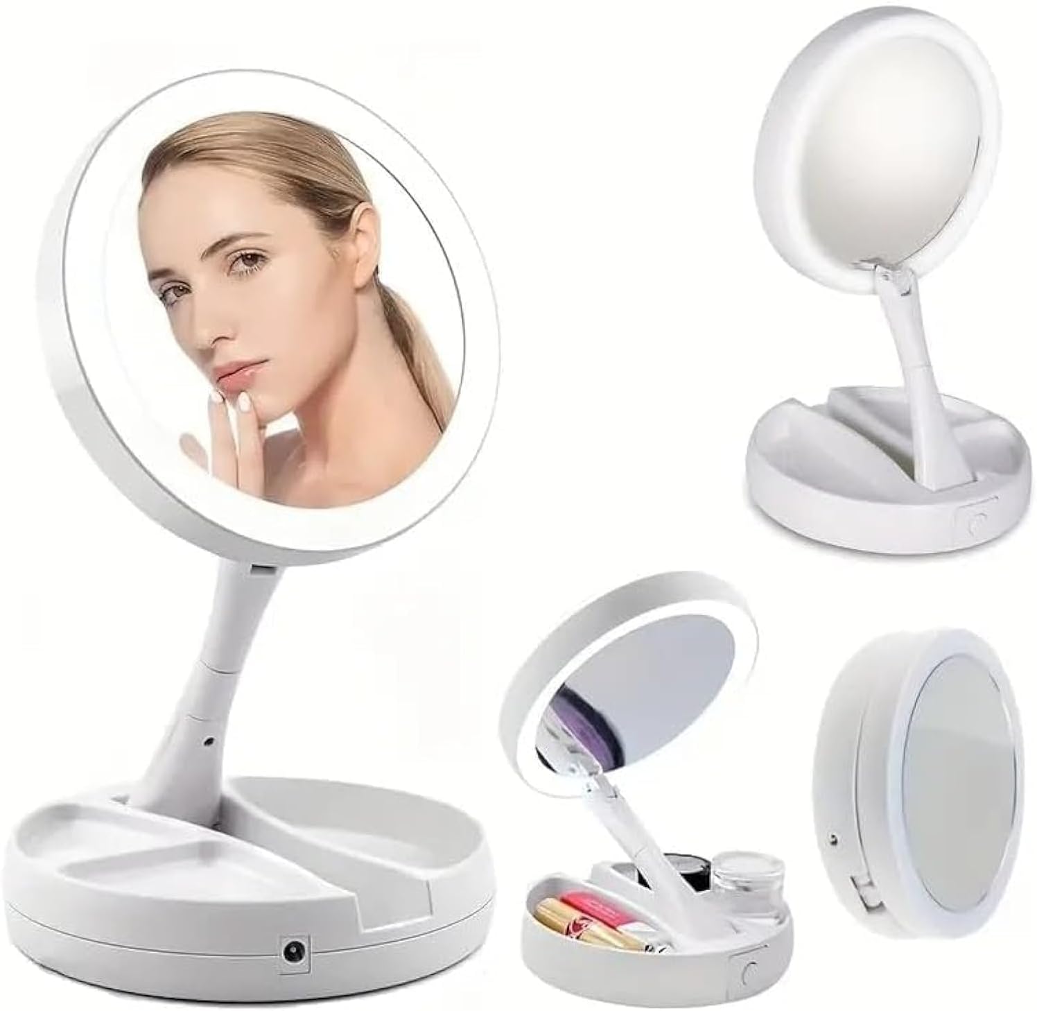Electric led double side mirror